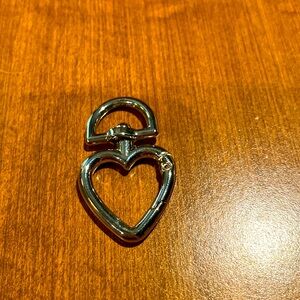Heart-Shaped Silver Bag Charm